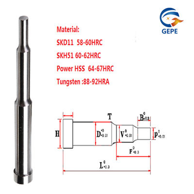 SKD61 Πολλαπλές βήματα 48HRC-52HRC για τρύπηση στη βιομηχανία καλούπιων